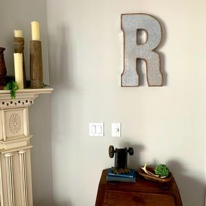 Galvanized metal letter